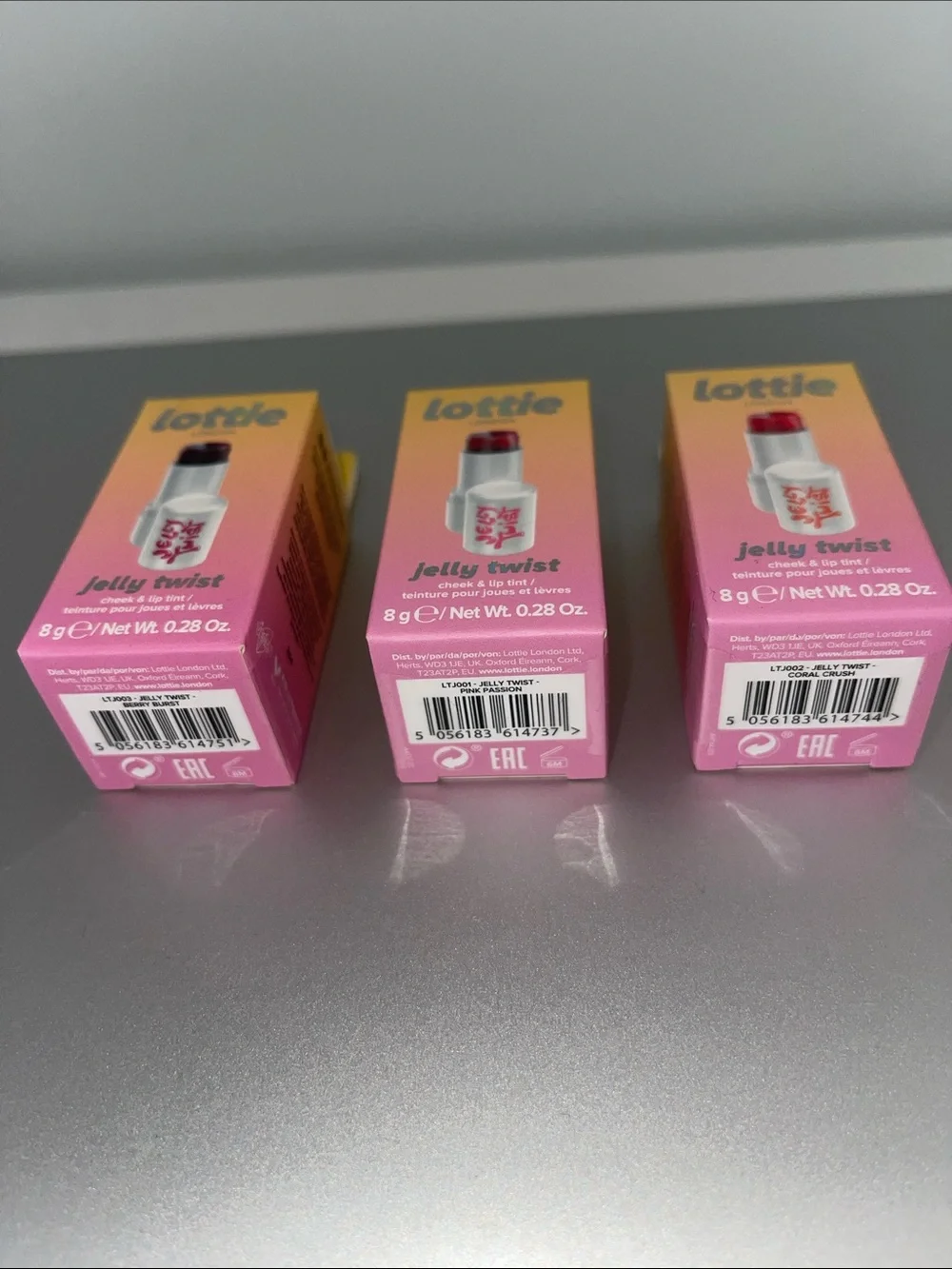 3 Lottie London Jelly Twist lip/cheek tint berry pink coral all new